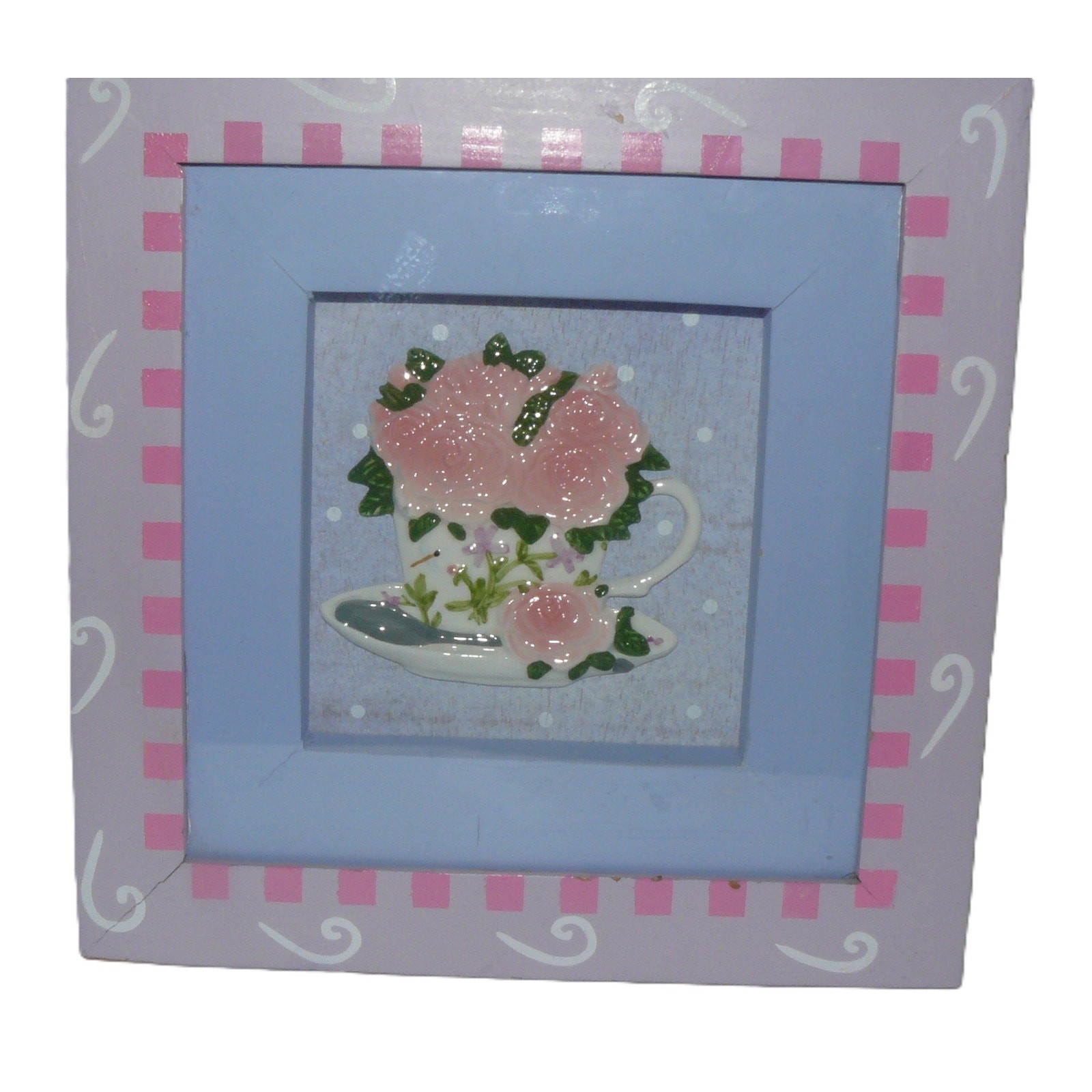 Vintage Floral Teacup Pitcher Wall Shadow Boxes Cottagecore Country Shabby Chic