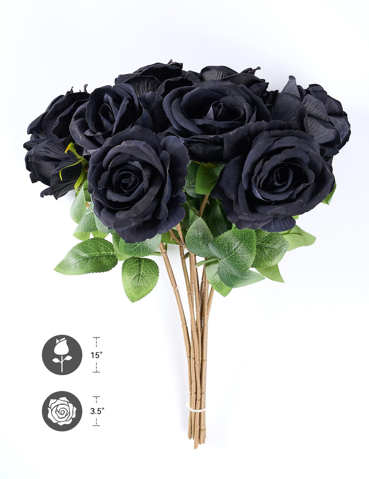 3.5″(9cm) Rose Artificial Flower 12pcs Realistic Faux Silk Roses Fake Flowers…