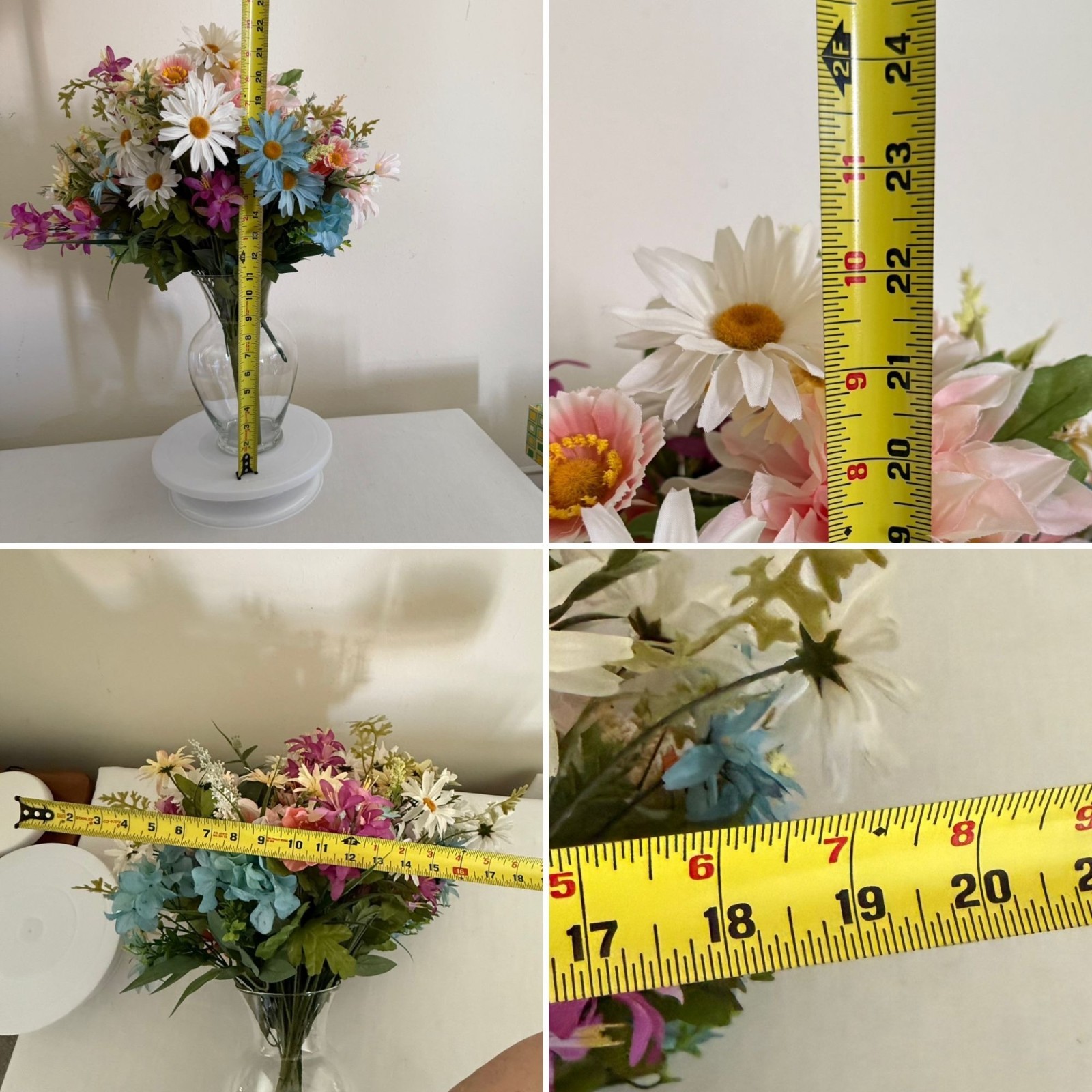 Artificial Mixed Floral Bouquet Multicolor Daisies Hydrangeas Upcycled and New