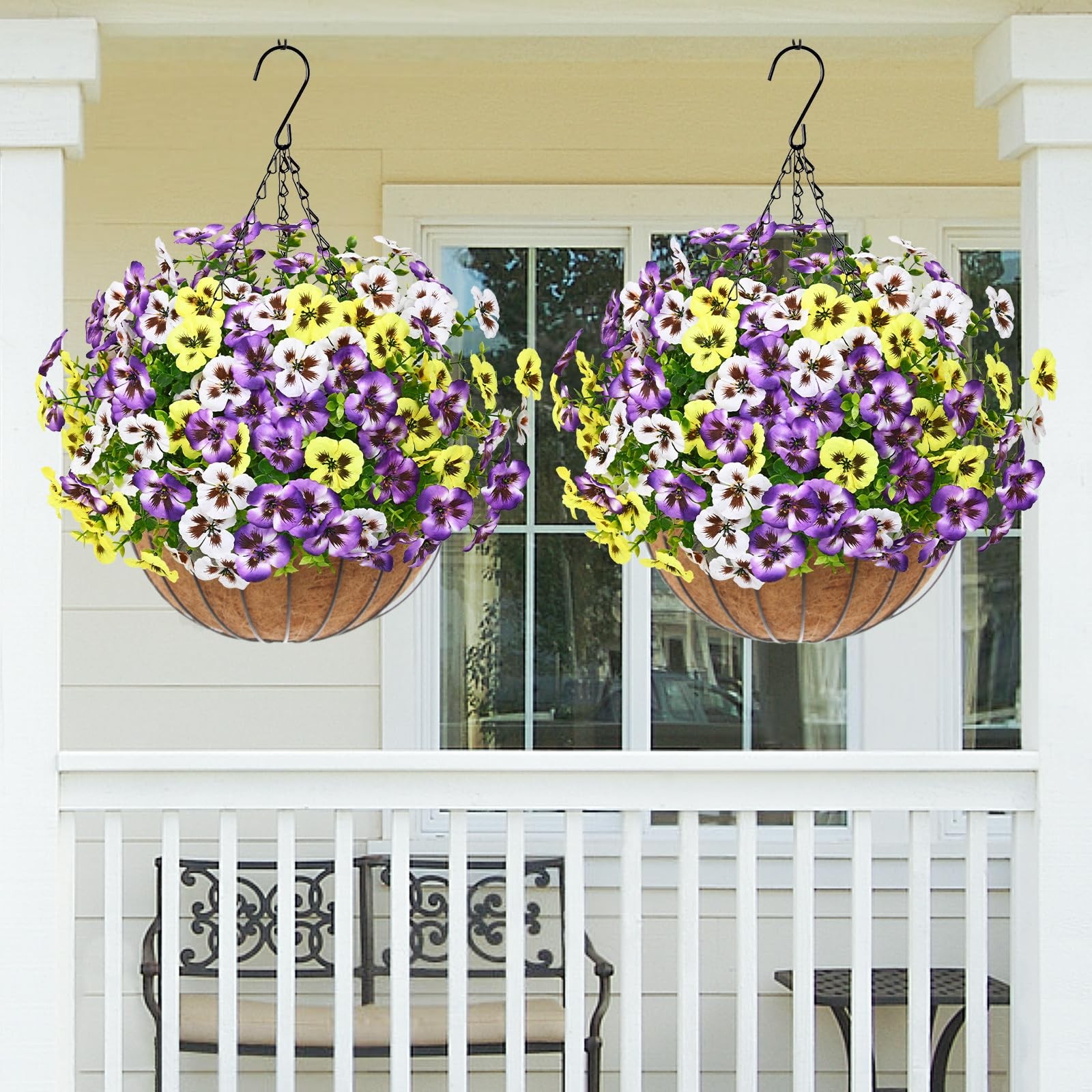 8 Bundles Look Real Artificial Flowers for Outdoors, Realistic Fake Outdoor Flow
