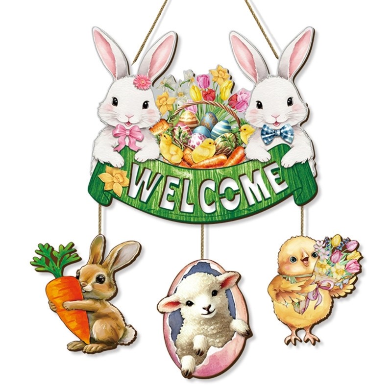Easters Decors Bunnies Signs Tabletop Ornament Easters Rabbit Centerpieces