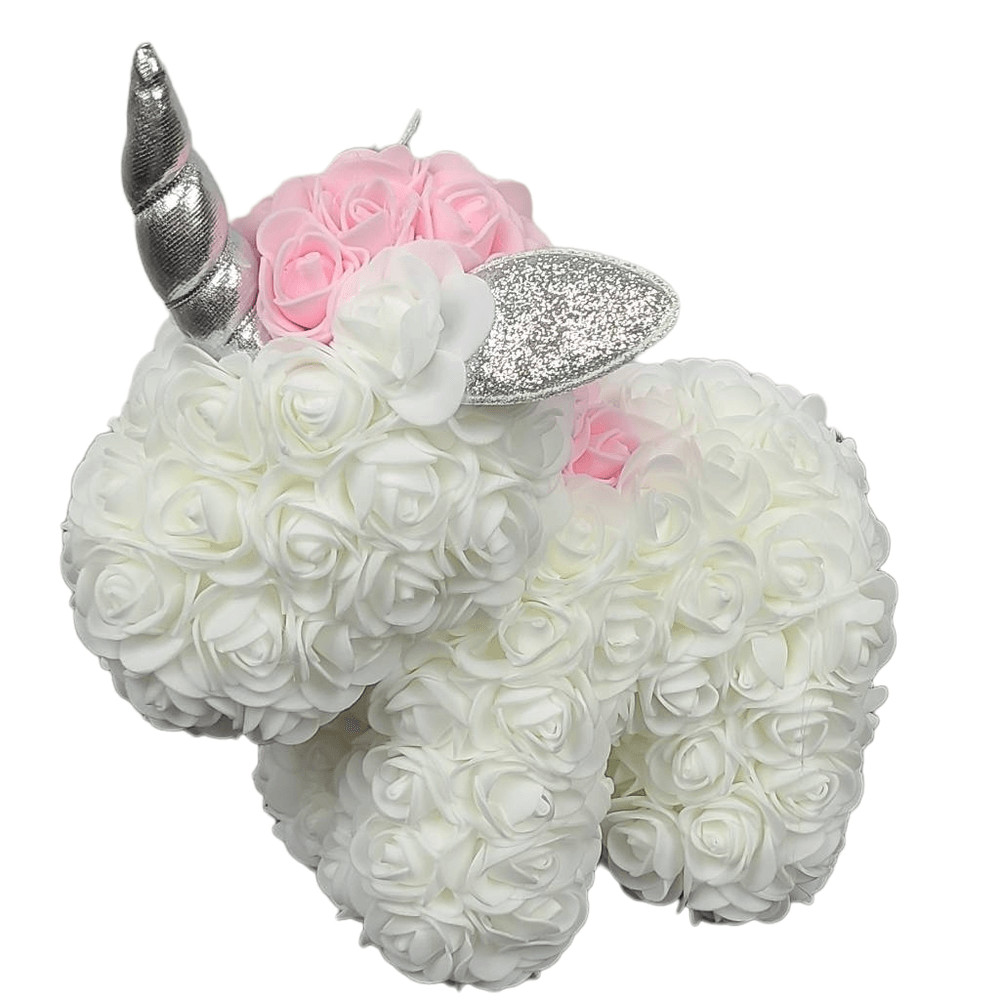 New White Rose Unicorn Floral Foam Valentine Mother’s Day Girlfriend Girls Gift