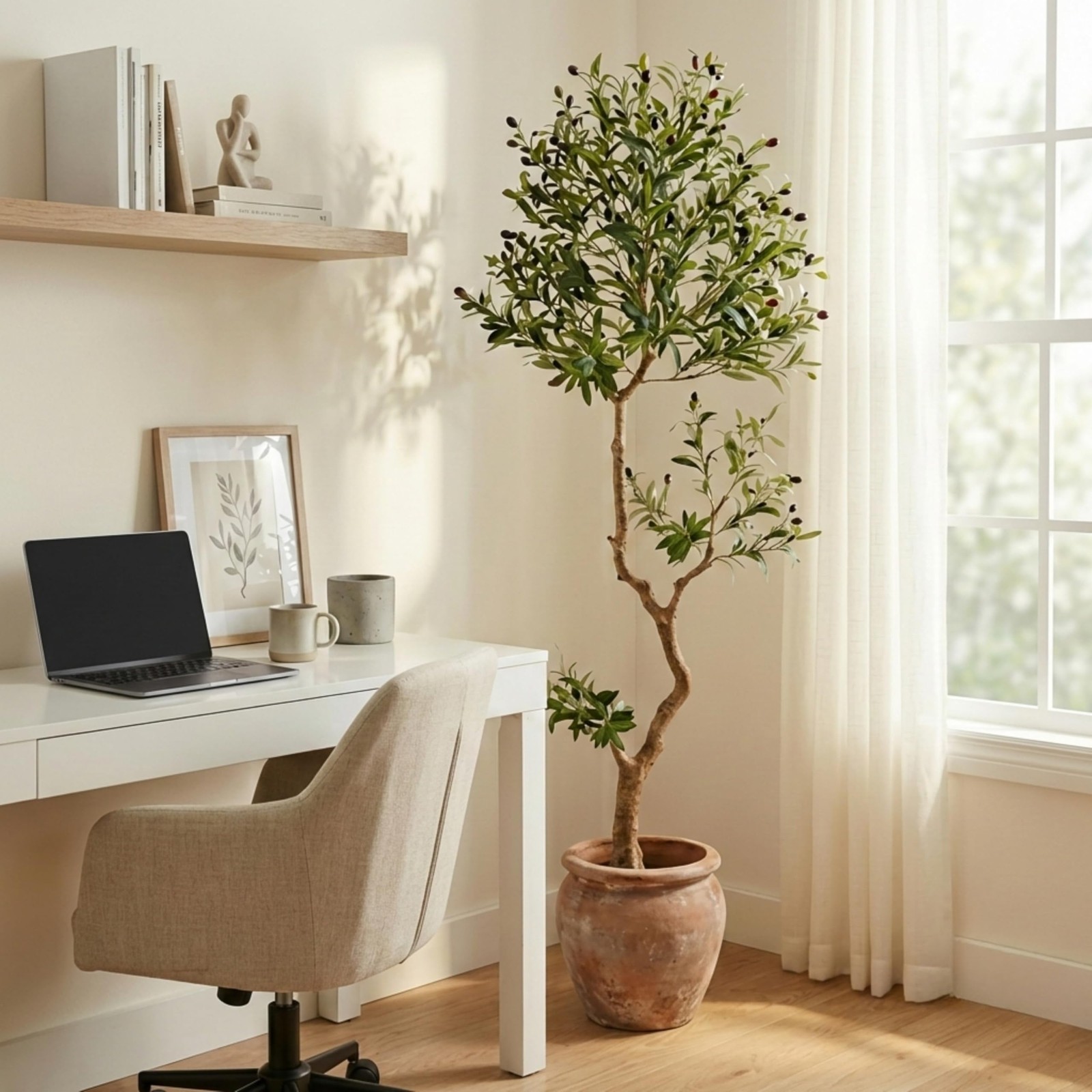 Fake Olive Tree 6.0 Feet – Artificial Plants Indoor, Faux Olive Tree, Fake Tr…