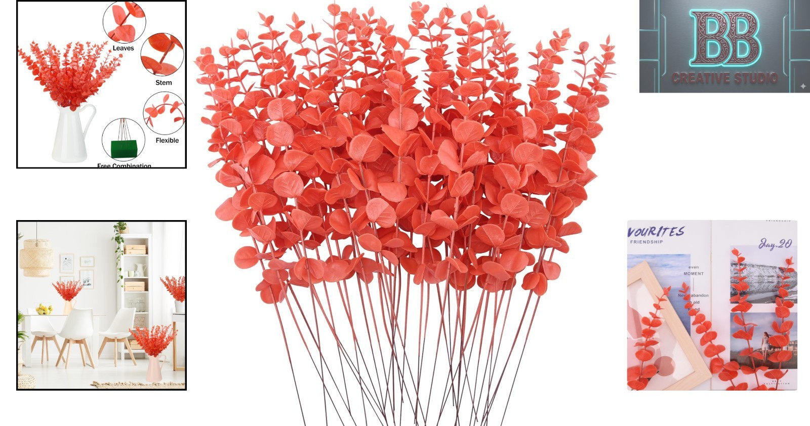 Eco-Friendly 36 Pcs Artificial Eucalyptus Stems – Brighten Your Home & Events