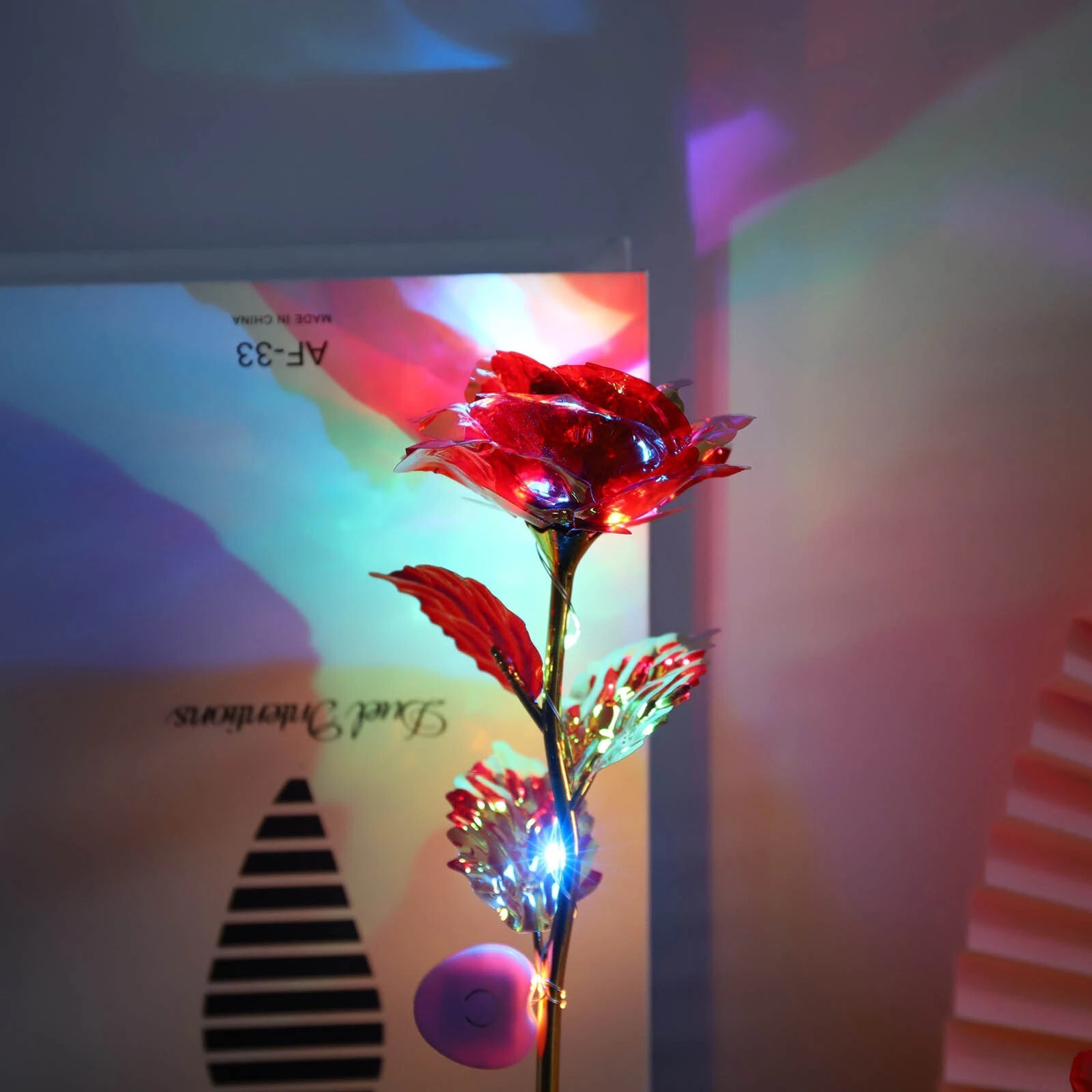 24K Gold Foil Luminous Galaxy Crystal Rose Flower Creative Mother ‘Day Forever L