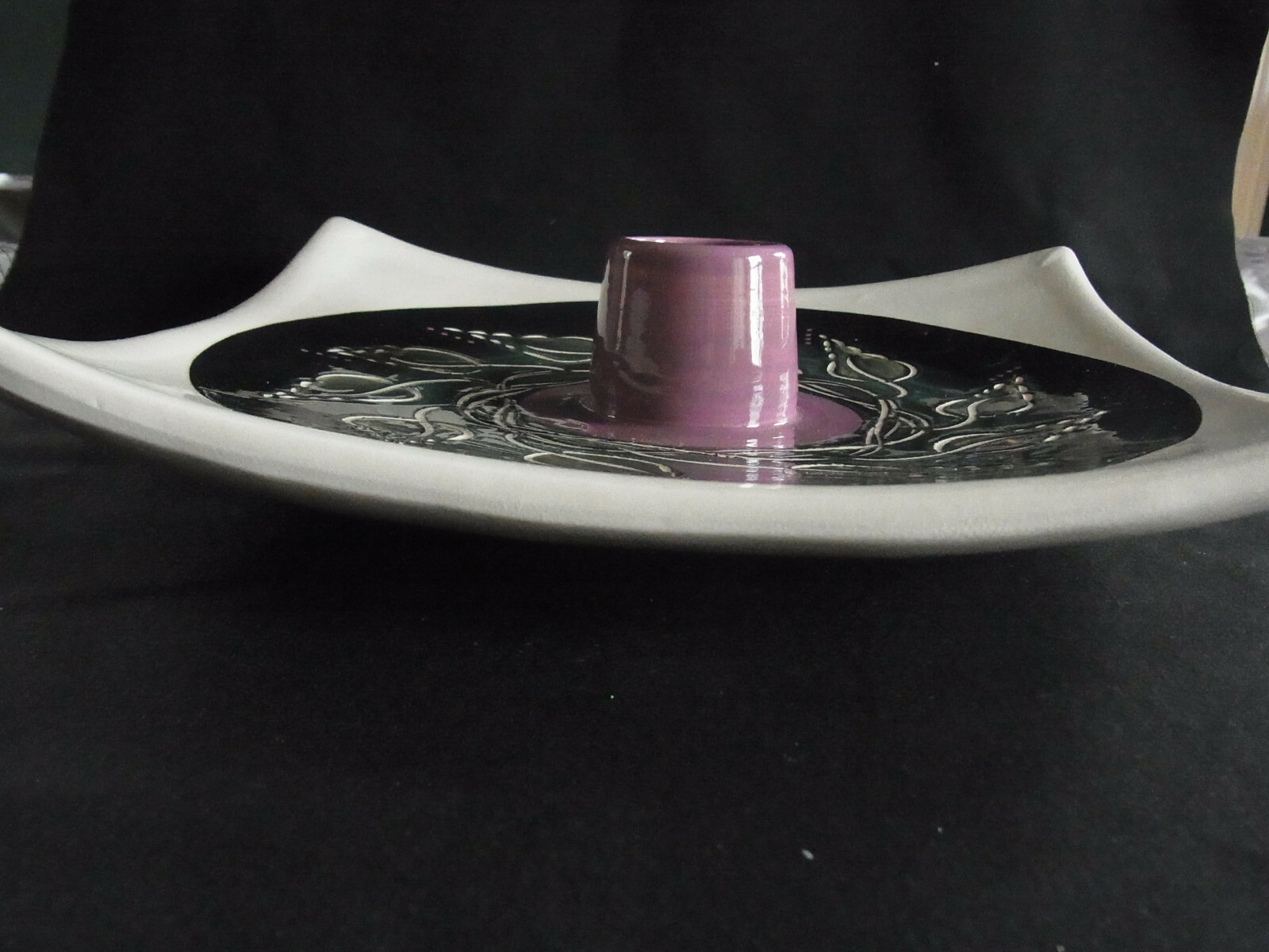 NEW Ikebana Ware Square Server Platter with Flower Vase Center