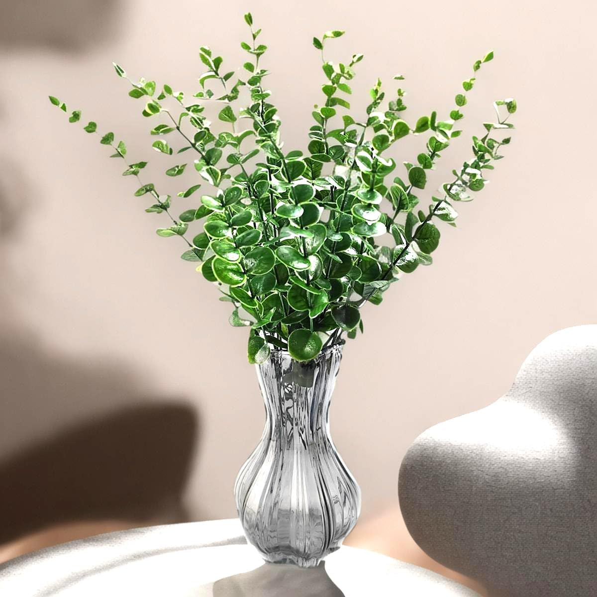 15PCS Artificial Eucalyptus Stem Faux Eucalyptus Decor Artificial Green Branches