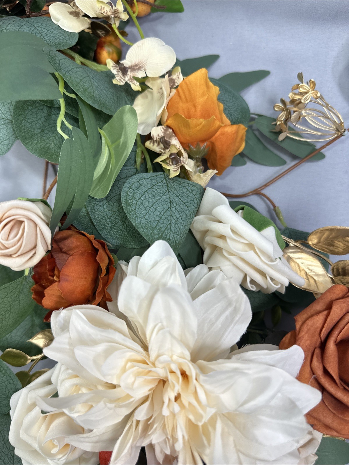 Ling’s Moment Elegant Wedding Eucalyptus Rose Flower Garland All Occasions 6FT