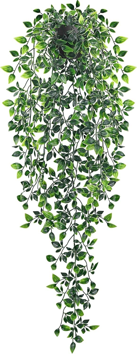 34” Fake Hanging Plants Artificial Potted Mandala Vine Plants Indoor and Out…