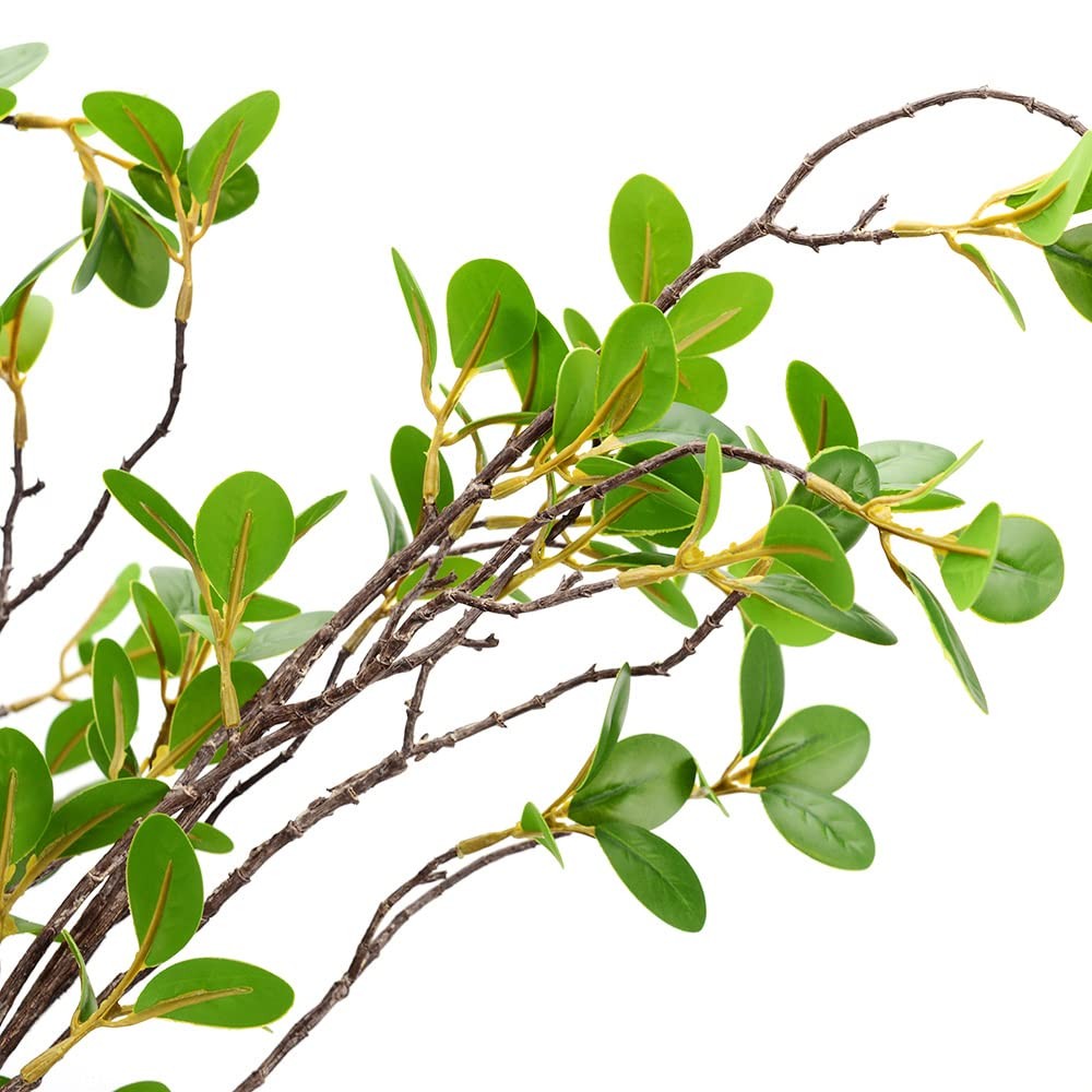 3 Pack Artificial Greenery Stems Branches for Vase Fake Ficus Stems Faux Stem…