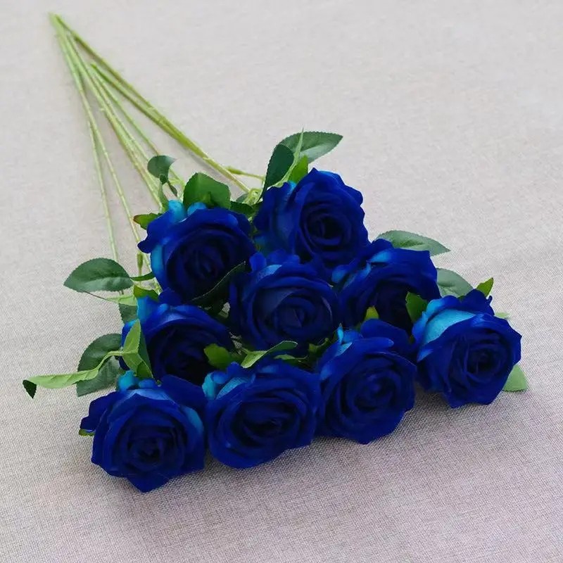 Artificial Rose Flowers Realistic Faux Rose Stems Wedding Home Party Decor 20PC