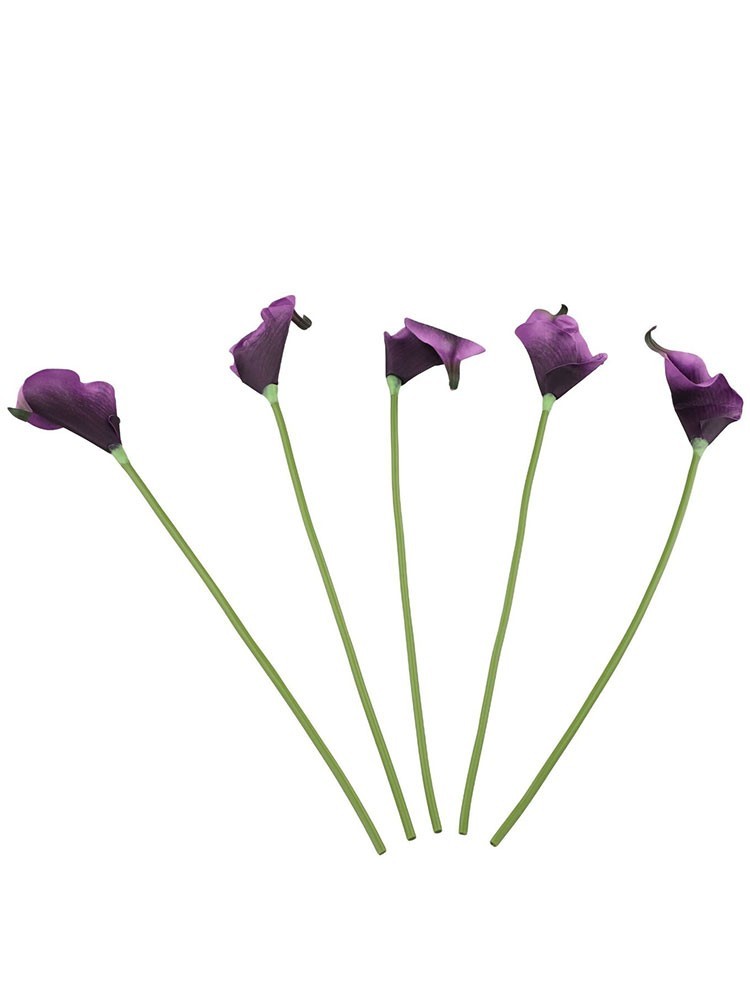 5pcs Realistic Artificial Calla Lily Bouquets for Stylish Home Accents