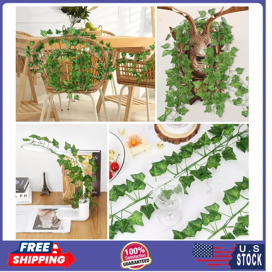 12 Pack 86ft Artificial Ivy Garland Fake Leaf Vine Greenery for Home Wedding…