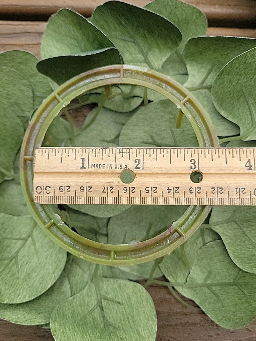 Lot Of 3 Candle Wreaths Artifical Eucalyptus Leaves Green 3″ Base 8″ Width Set