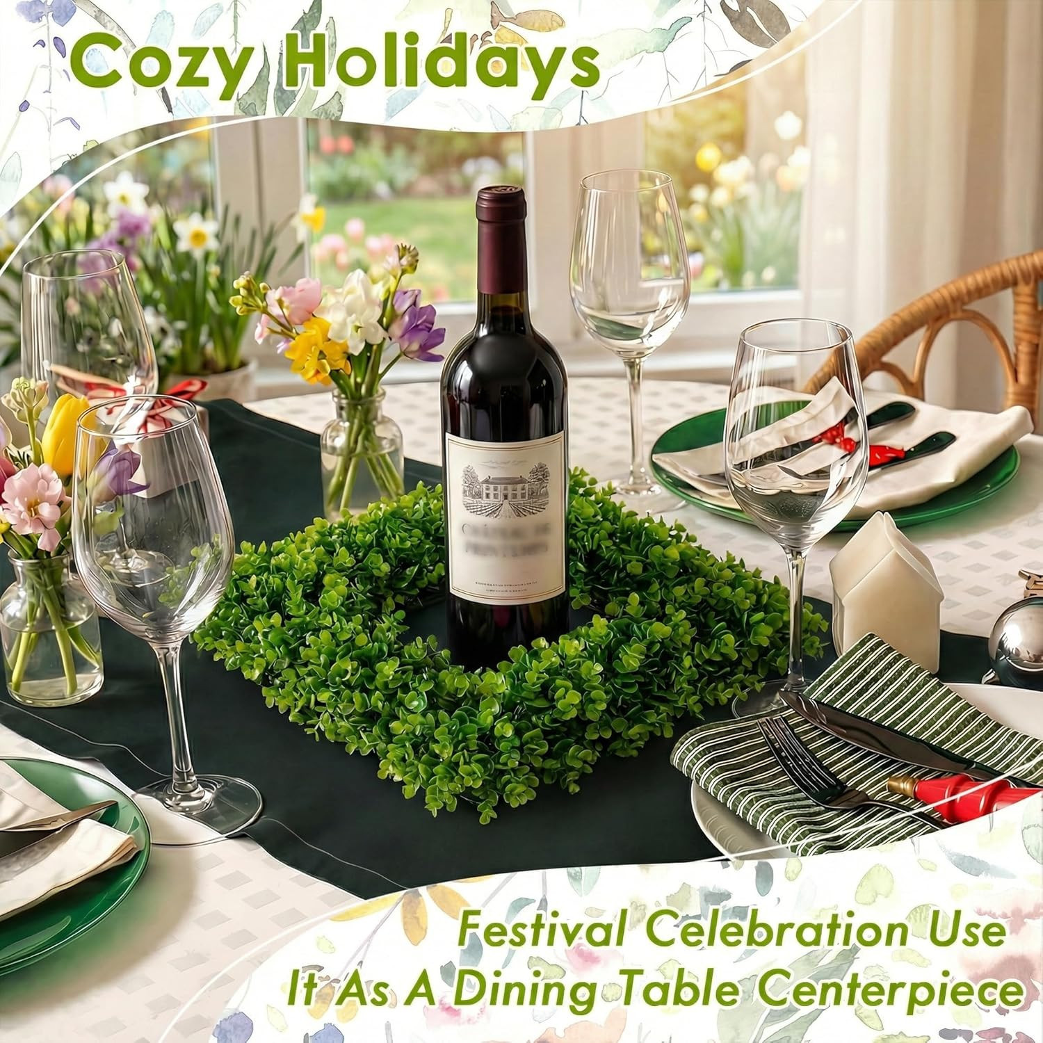 20″ Boxwood Wreath – Elegant Artificial Greenery for Home Decor & Events
