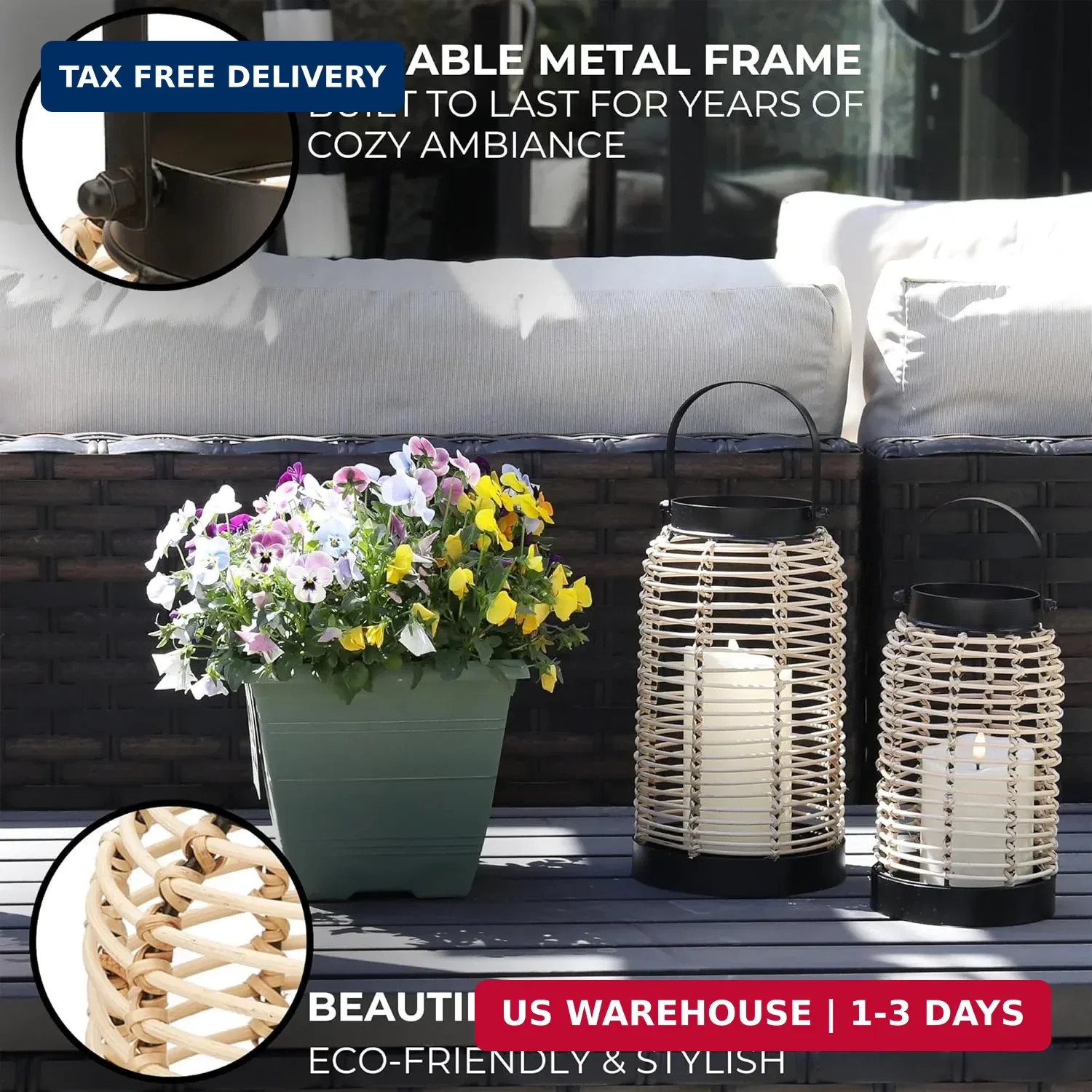 Natural Rattan Boho Lanterns – Handcrafted Chic Decor to Enhance Your Home – Mod