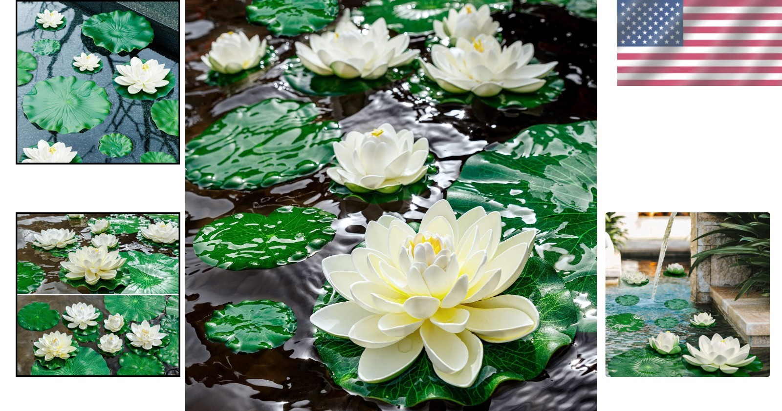 Realistic Foam Lotus Pads, 9-Piece Set