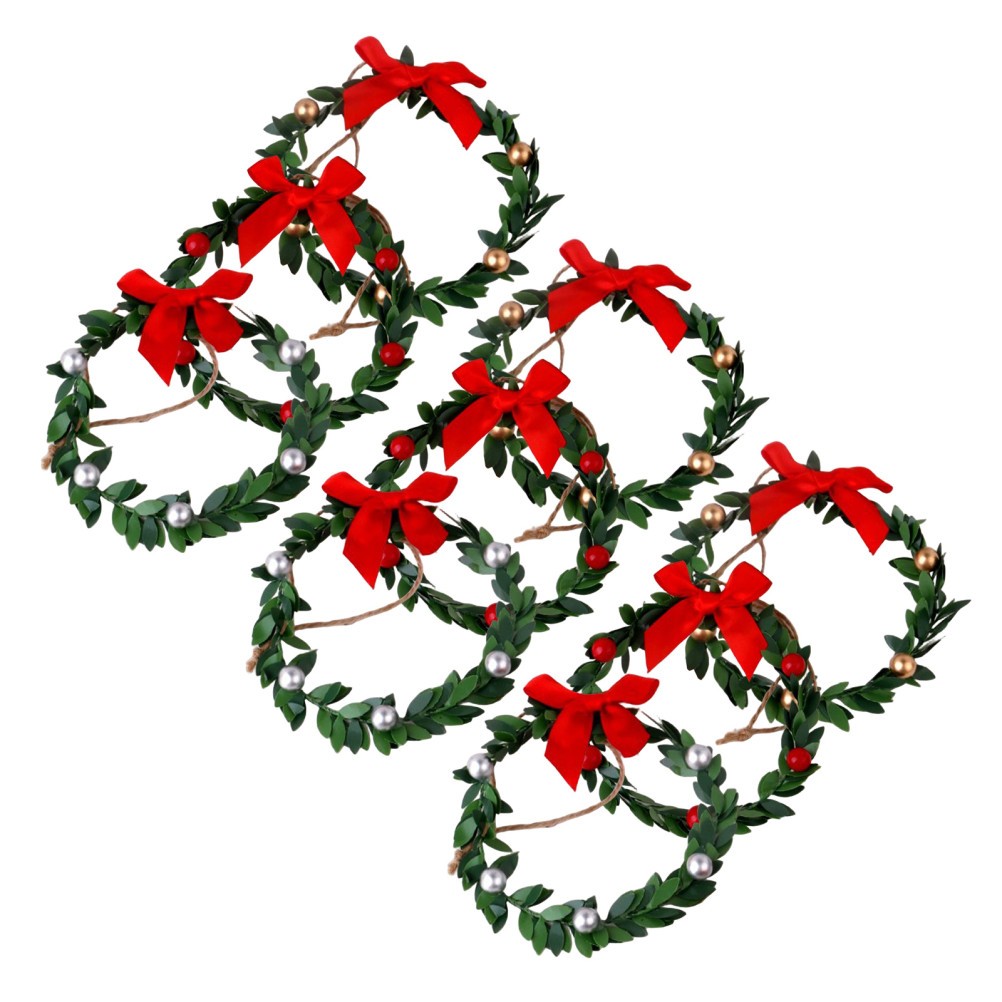 9 Pcs Simulation Wreath Mini Door Artificial Wreaths Hanging Decorations