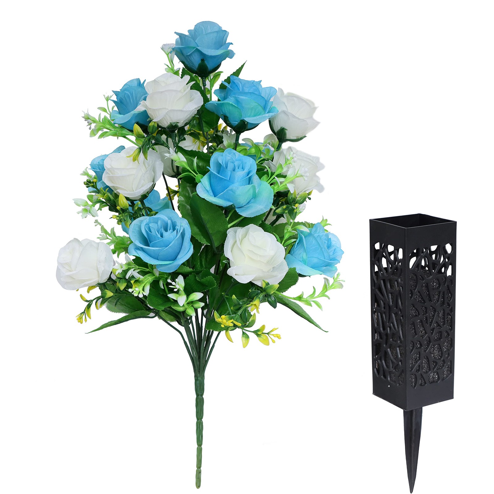 2 Sets Artificial Cemetery Flowers,Memorial Flowers,Beautiful Arrangements fo…