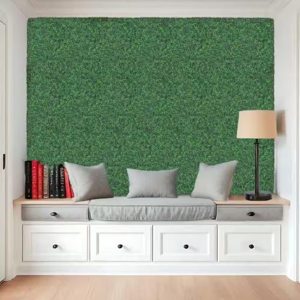 1 .78 In. H X 20 In. W 24-Piece Artificial Boxwood Wall Panels Uv-Proof Grass Ba