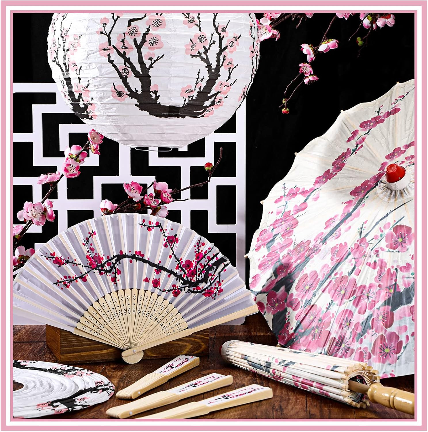 12 Pcs Cherry Japanese Blossom Decor Set Chinese New Year Decorations 4 Blossom