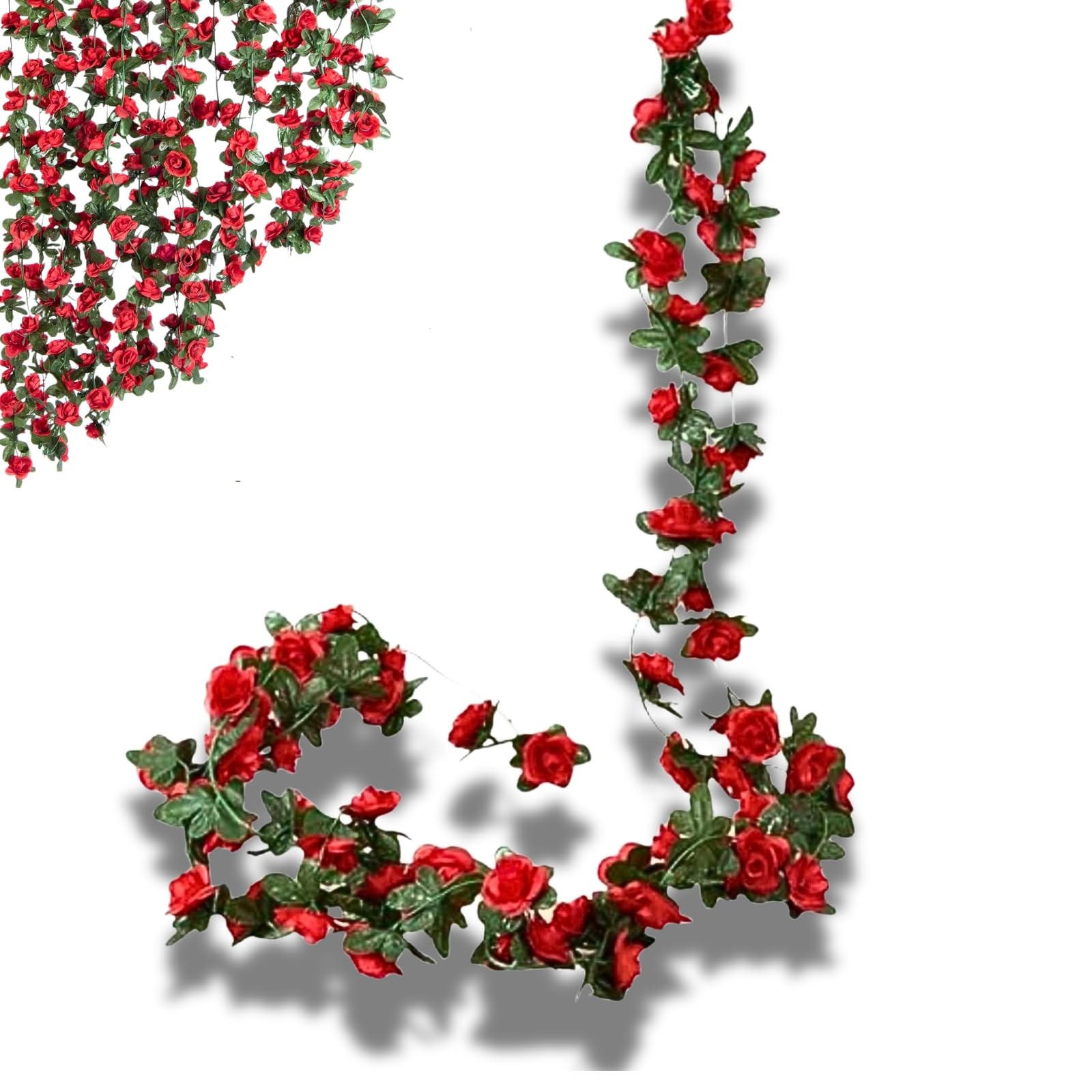 Artificial Peony Flower Garland, Red Silk Hanging Vines, Wedding Arch Wall Ba…
