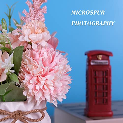 Artificial Potted Flowers Small Ceramic Vase Fake Flower Plants Desktop Pink