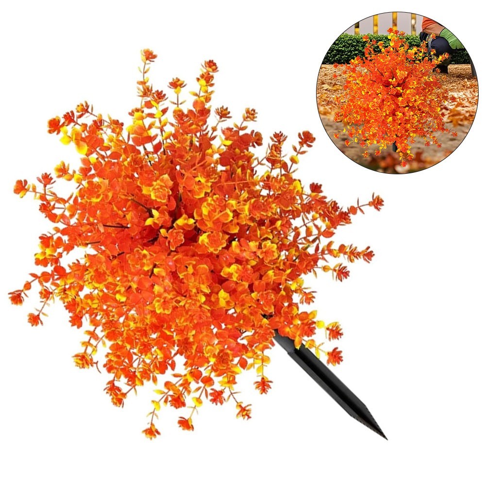 Artificial Plants Garden Stake Faux Eucalyptus Leaf Outdoor Decoration