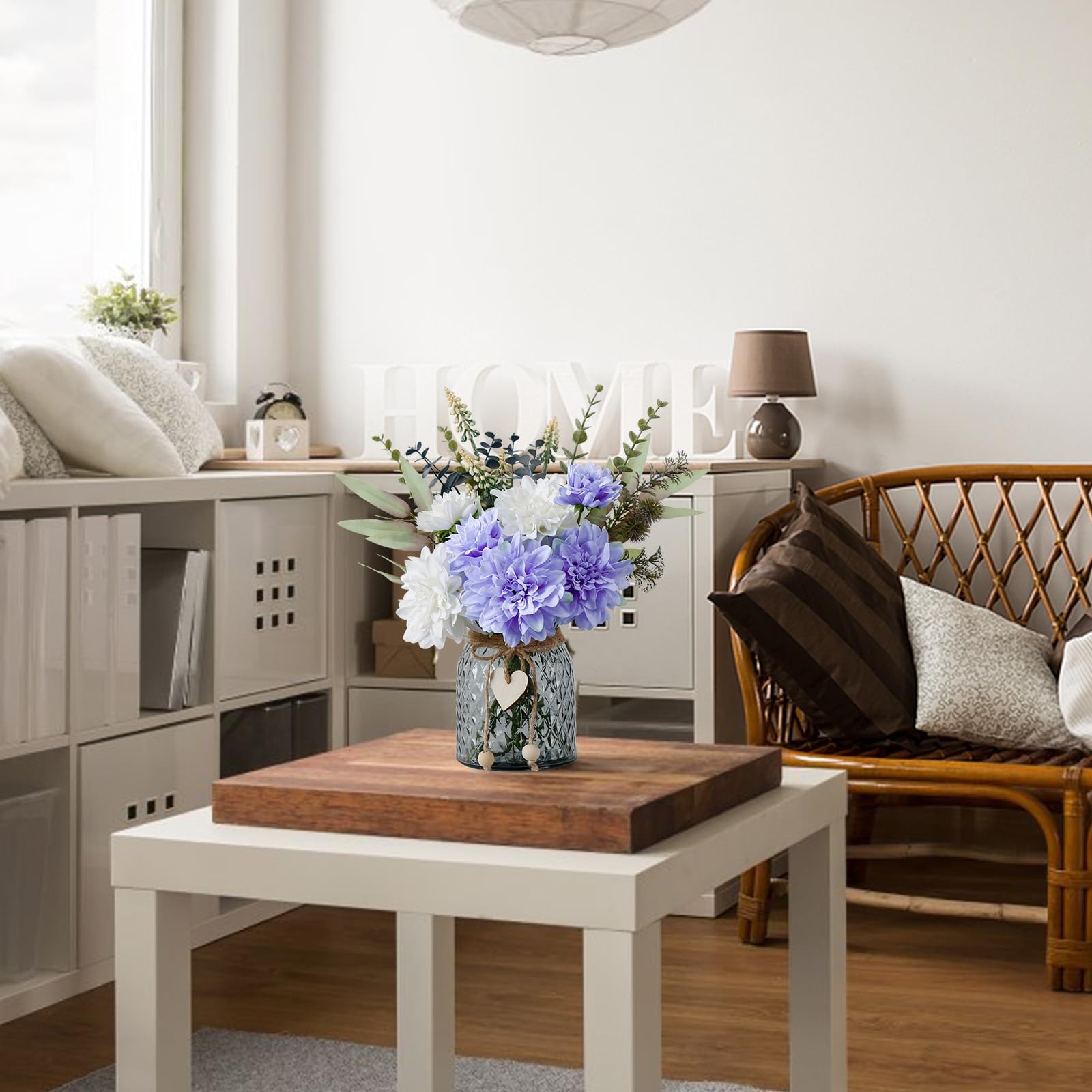 Fake Artificial Flowers In Vase Table Centerpieces Dining Room Decor