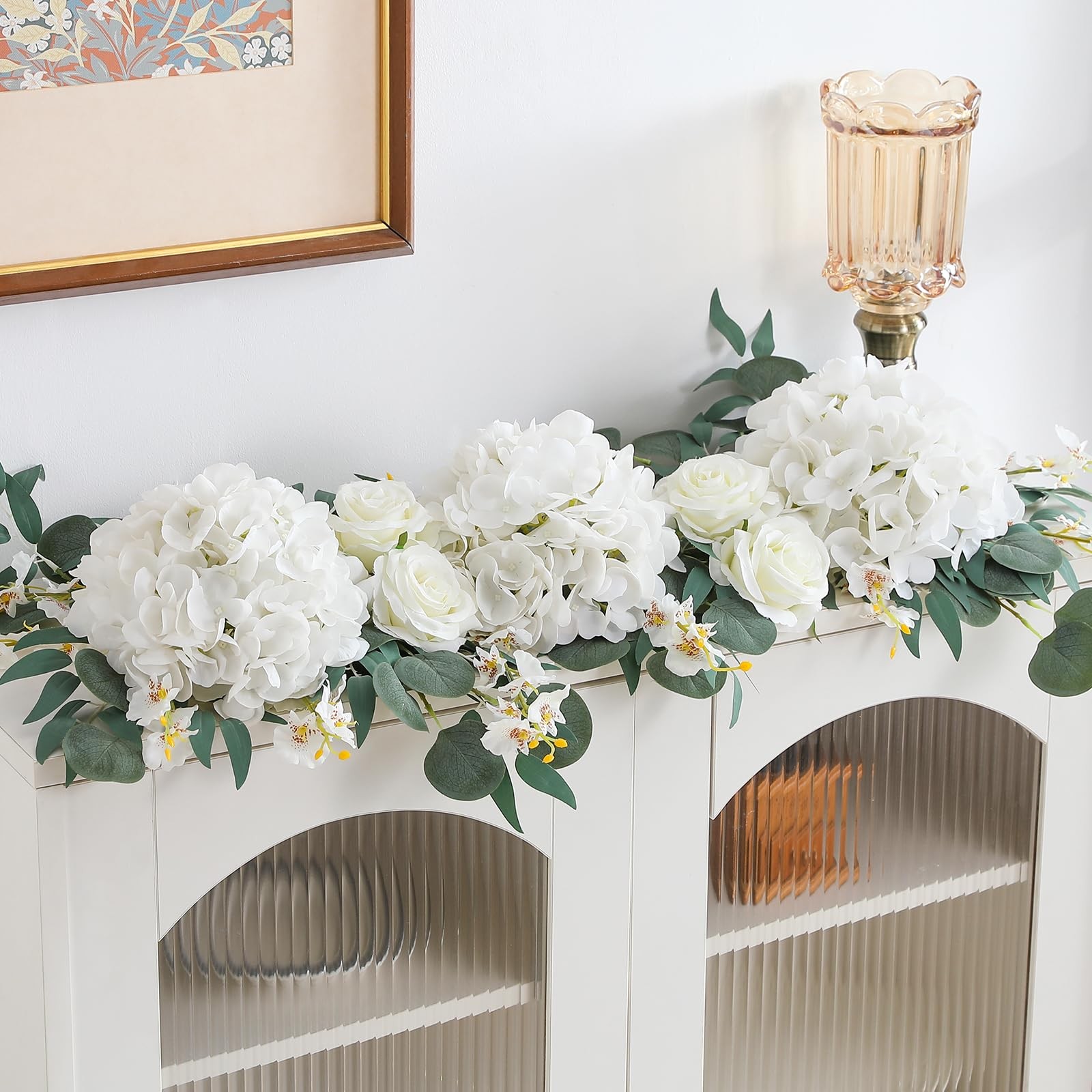6PCS 22 inch Hydrangea Artificial Flowers Real Touch White Faux Hydrangea Flo…