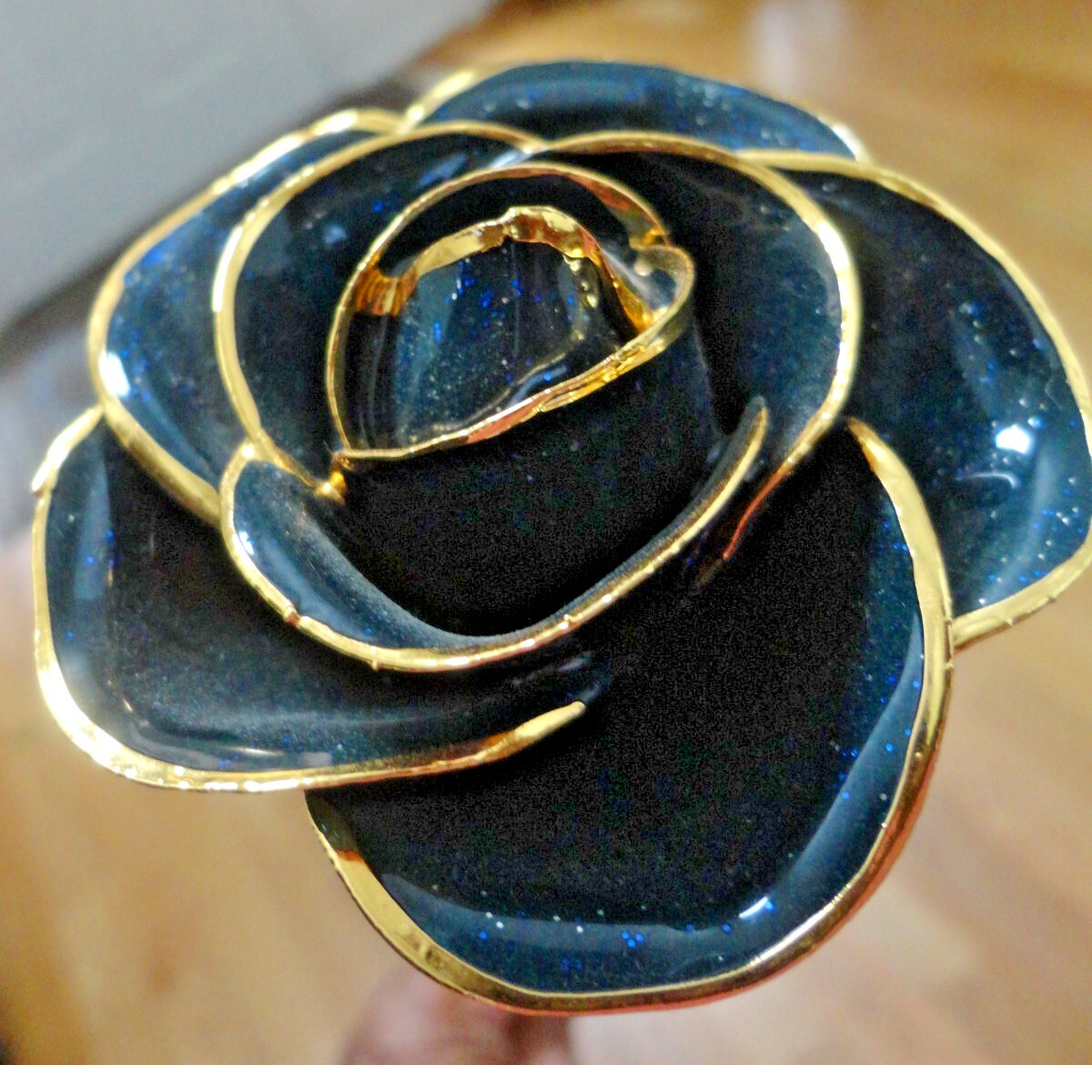 4 GLIDDED REAL ROSE GENUINE HAND DIPPED 24K GOLD LACQUER RED GOLDEN BLUE SILVER