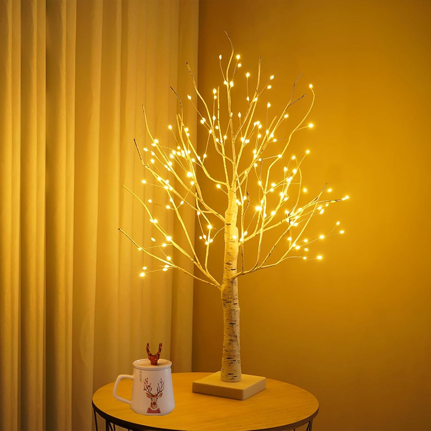 144 LED Birch Tree Lights,Tabletop Bonsai Fairy Light Spirit Tree,DIY Artificial