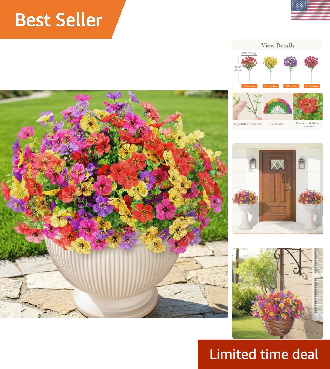 All-Season Artificial Daisy Floral Bundles – 12 Colors for Vibrant Home Decor