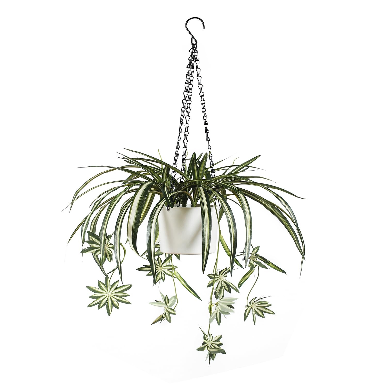 Faux Silk Hanging Spider Plant Basket Pot Artificial Greenery Plant Faux 5 Pc…