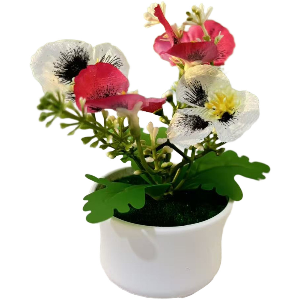 Realistic Fabric Phalaenopsis Orchid Potted Plant 12cm Tall for Indoor Decor