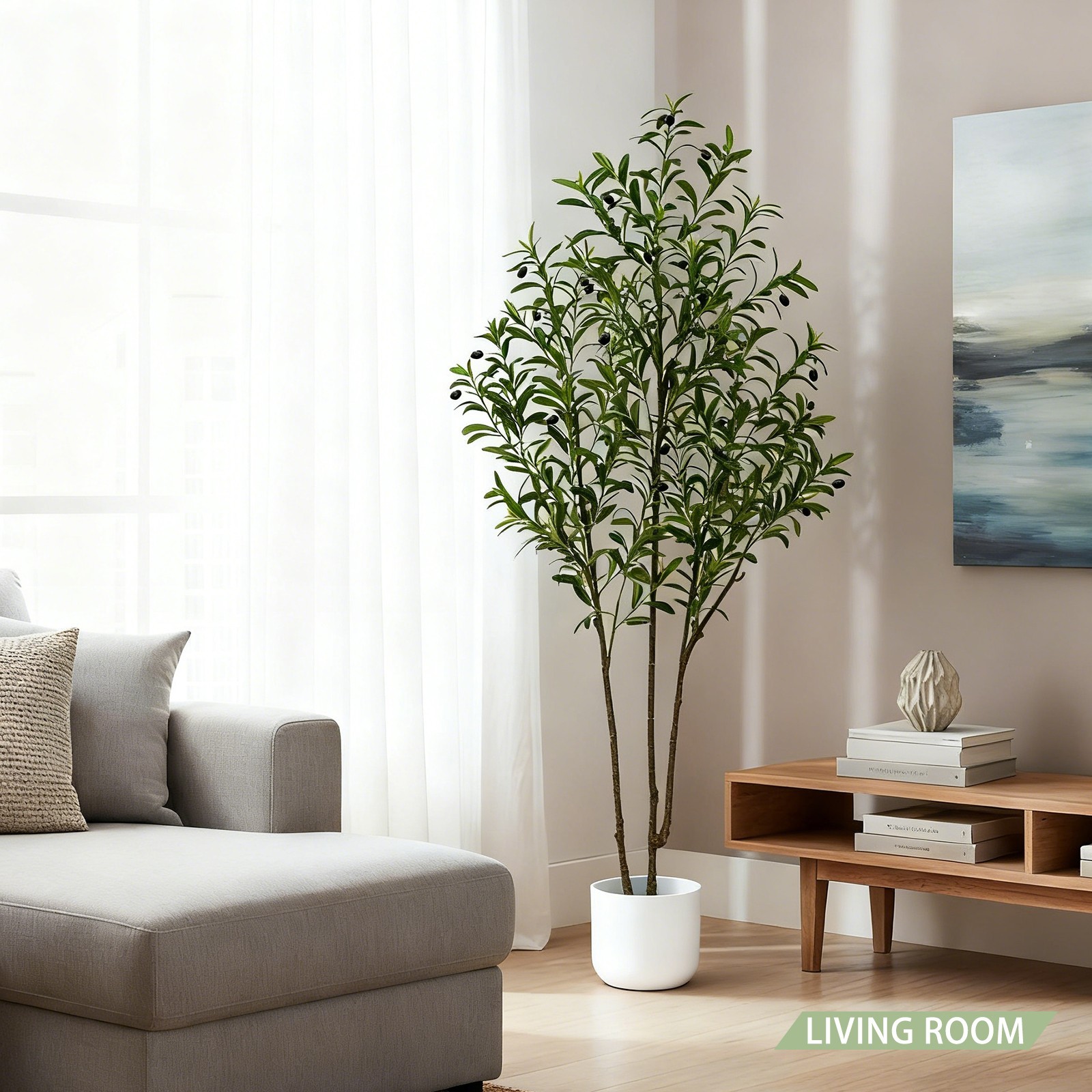 6Ft Artificial Olive Tree Potted Faux Plant for Home Office Indoor Decor