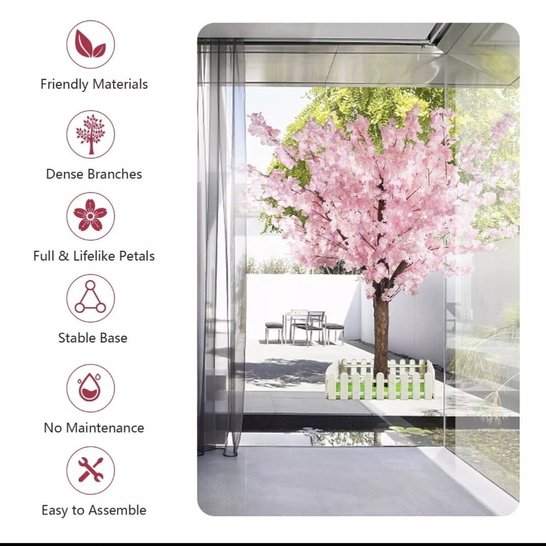 Artificial Cherry Blossom Tree – Handmade Pink Fake Cherry Blossom Tree 5 FT