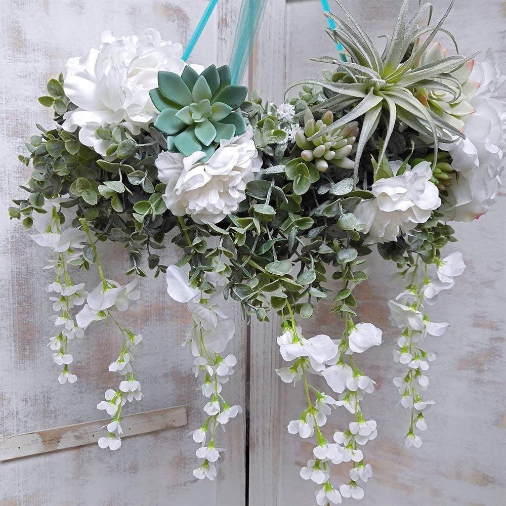 5.9′ Faux Silver Dollar Eucalyptus Garland in Grey Green – Elegant Wedding Decor