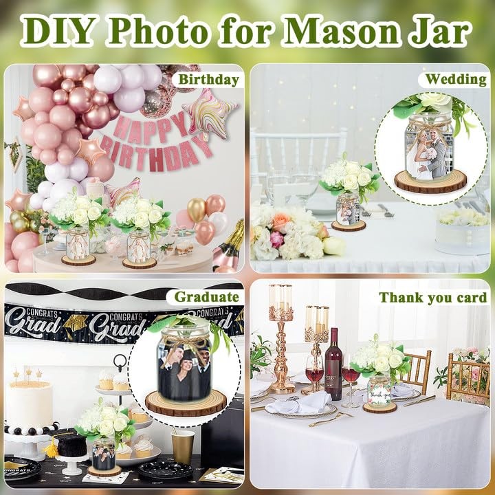 Set 10 Mason Jar Table Centerpiece – Wedding Centerpieces for Tables, Mason J…