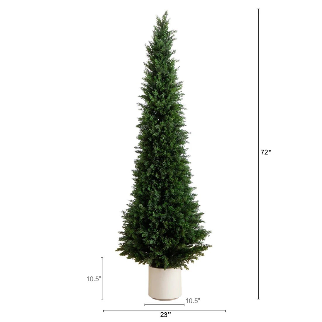 6’ UV Resistant Artificial Cedar Tree in White Planter (Indoor/Outdoor)