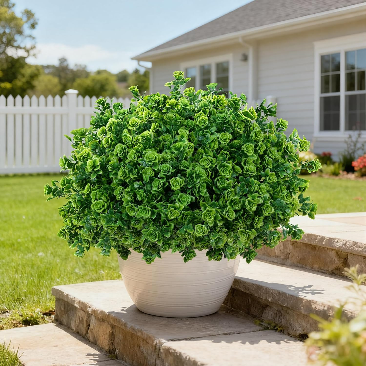 Artificial Fake Outdoor Plants for Spring Summer Decoration, 12 Bundles Fake Pla