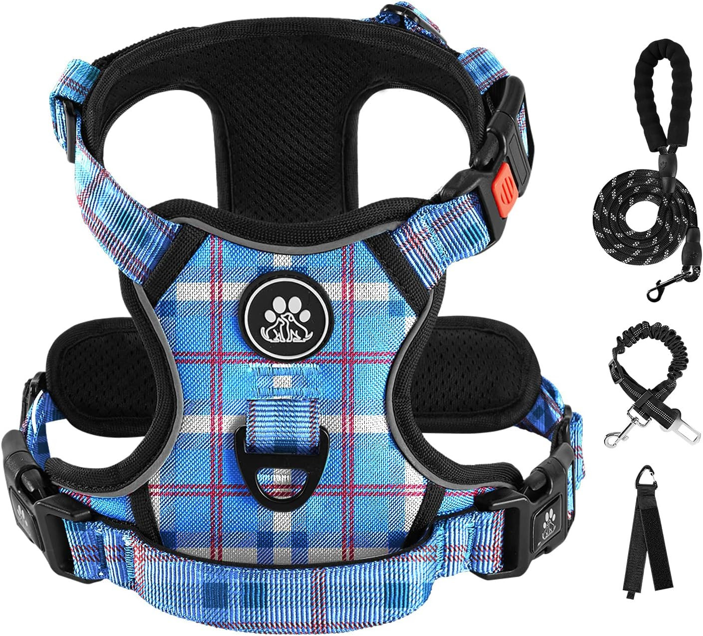 No Pull Dog Harness for Small Dogs, Dog Vest Harness with Leash, Safety Belt and