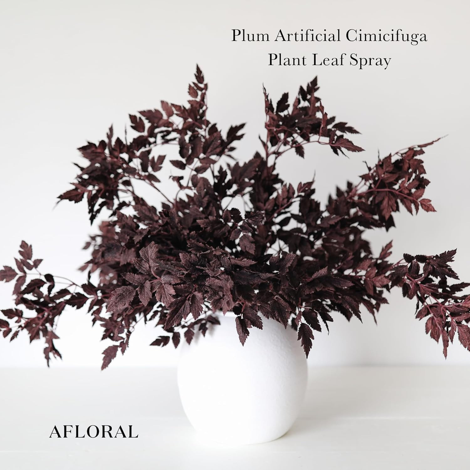 Plum Artificial Cimicifuga Leaf Spray – 31″ Faux Plant for Home Decor