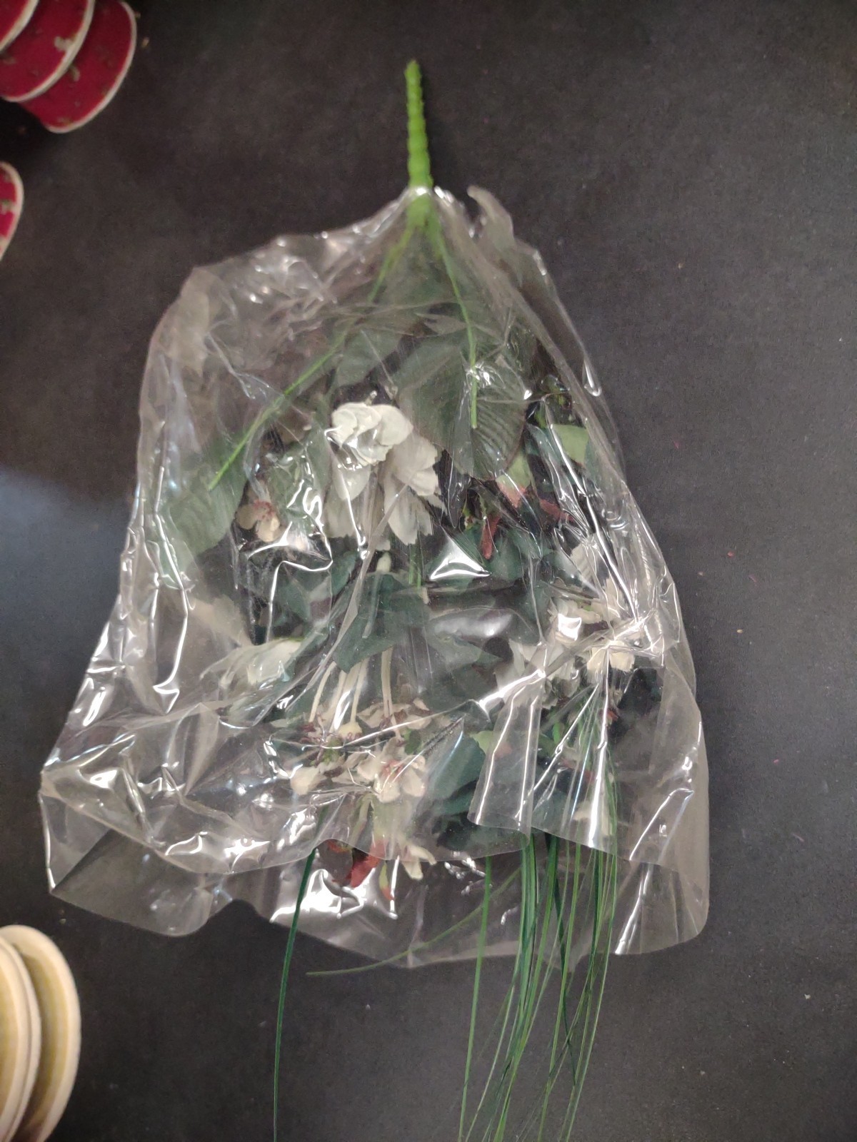 16″ Silk Floral Arrangement Bush, 14 Stems, Rose/Daisy/Tiger Lily, Hunter Green