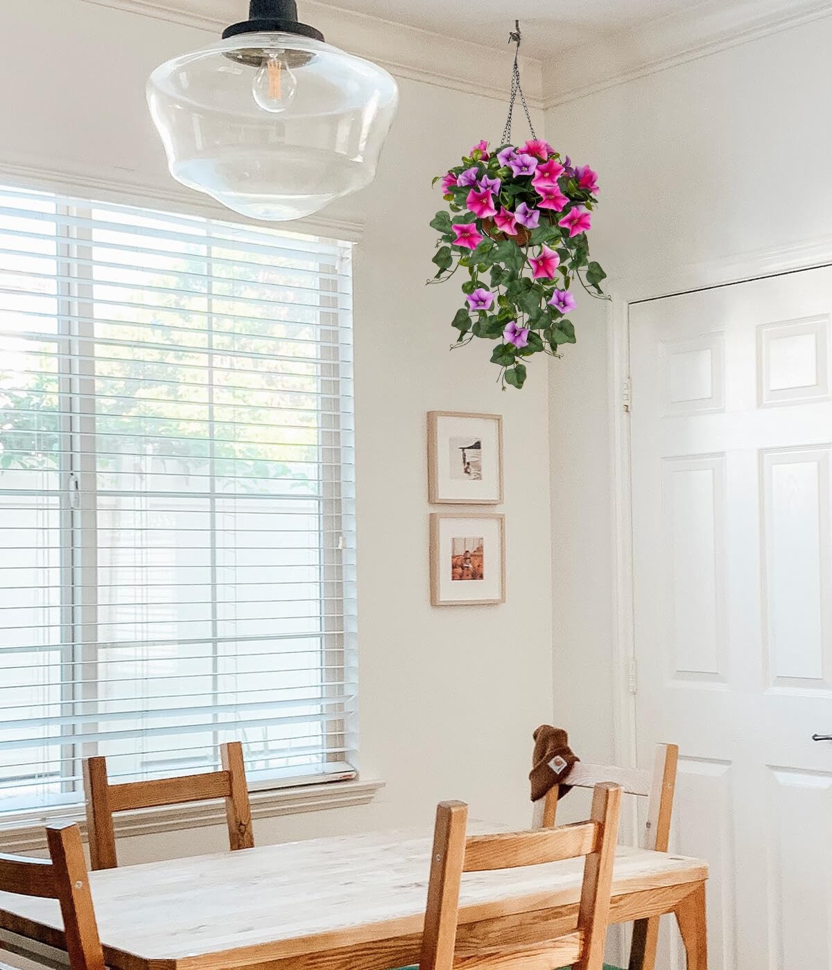 Briful Fake Hanging Flowers with Basket Artificial Morning Glory Hanging Plan…