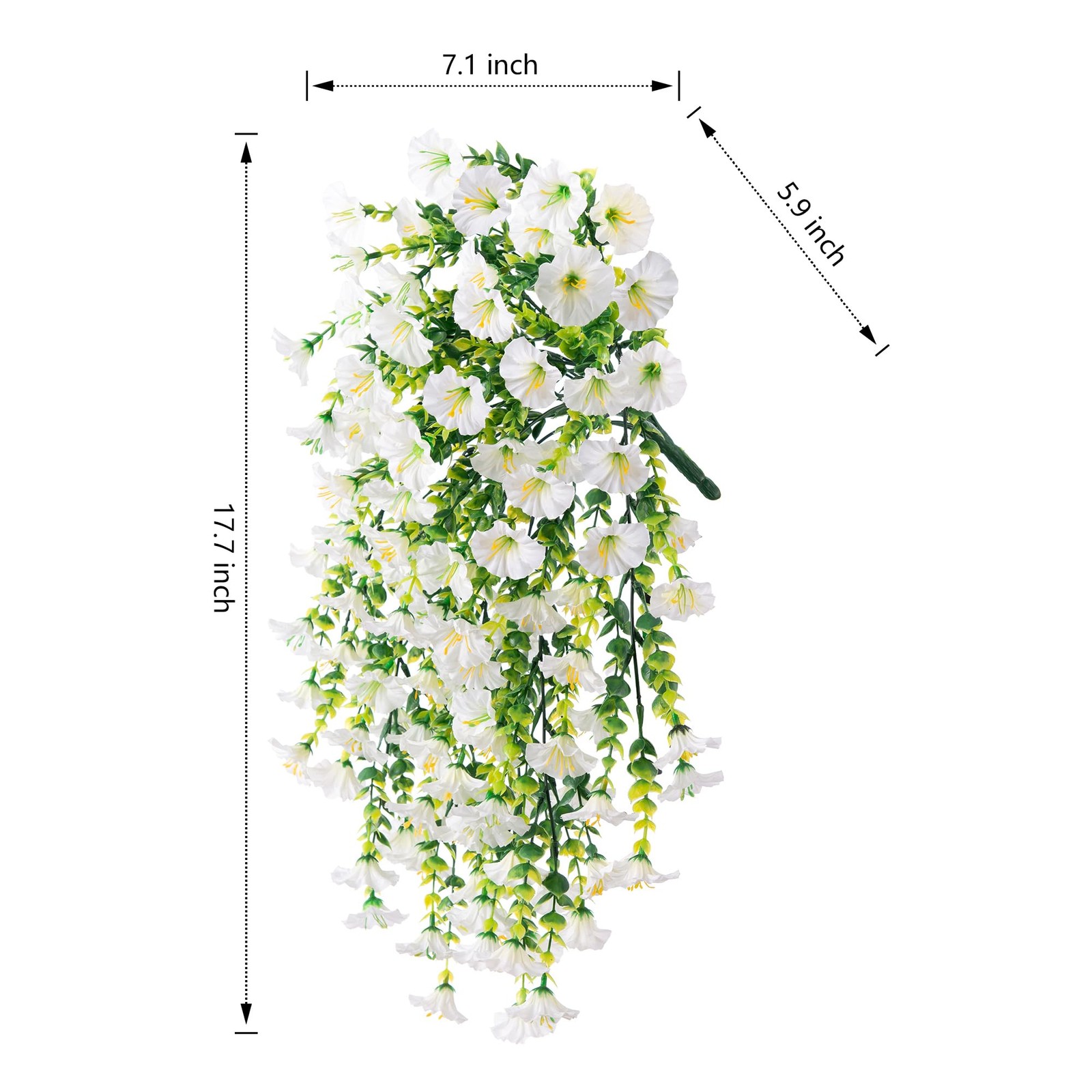 2 PCS Artificial Hanging Flowers Fake Plants for Winter Christmas Outdoor,Fau…