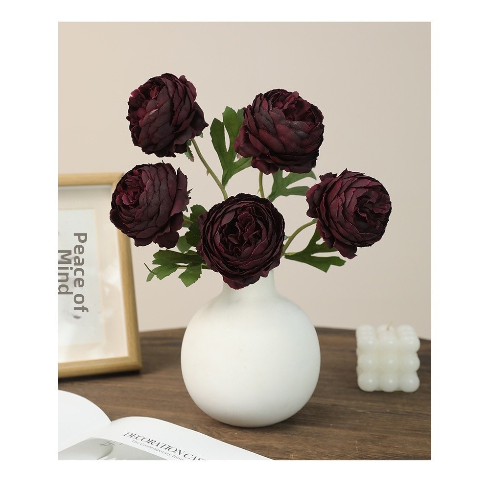 Artificial Peony Flower in Silk Fabric Single Stem for Modern Home Decor