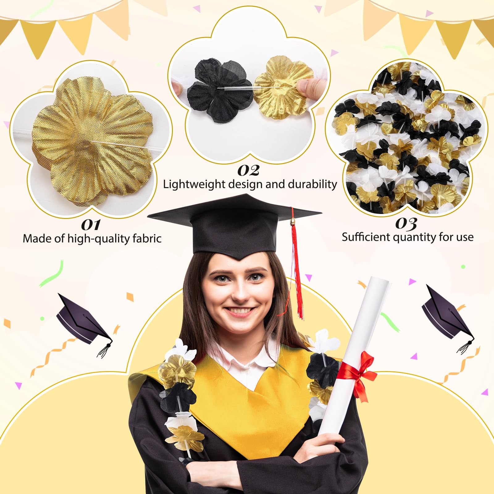 20 Pcs Bulk Graduation Leis Class of 2026 Hawaiian Leis Flower Necklaces 39.4…
