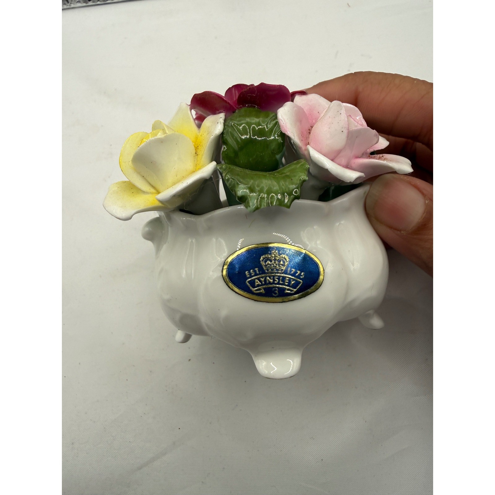 Aynsley England Mixed Roses June Fine Bone China Hand-Painted Floral Display