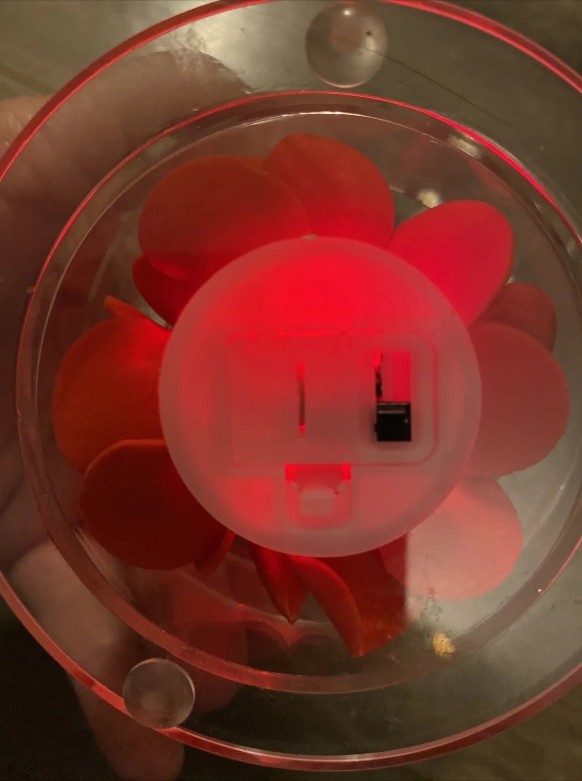 Lotus Flower On Pedestal Crystal Lights Up Changes Colors Spring Summer Beauty